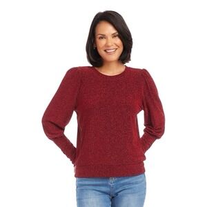 NWT Karen Kane Top Women Metallic Bishop Sleeve Whimsy Witchy Blouse Size L